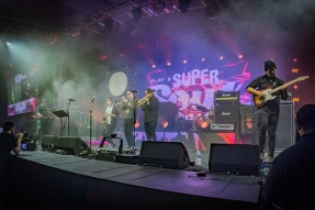 Super Soul Bros. live at MAGFest 2020 (MAGFest 18) on January 4, 2019 at the Gaylord National Convention Center. Short for "Music And Gaming Festival," MAGFest is a four day-long event dedicated to the appreciation of video game music, gaming of all types, and the gaming community. The event runs 24 hours a day, and offers consoles, arcades, tabletop, LAN, live video game cover bands, chiptunes, vendors, guest speakers, and much more. PHOTO BY: BRADLEY PEARCE